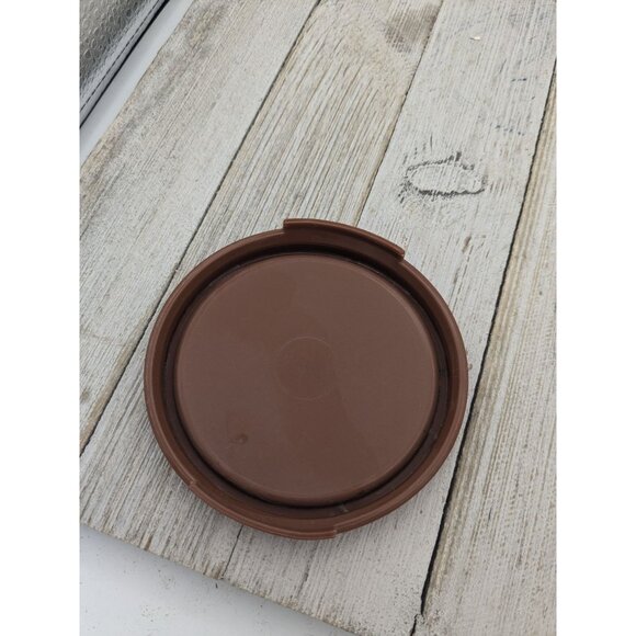 Vintage Tupperware Modular Mates Round Container Brown Lid 22oz - Picture 5 of 5
